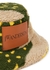 Taupe strawberry-print fleece bucket hat - JW Anderson