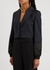 Navy panelled cropped twill blazer - JW Anderson