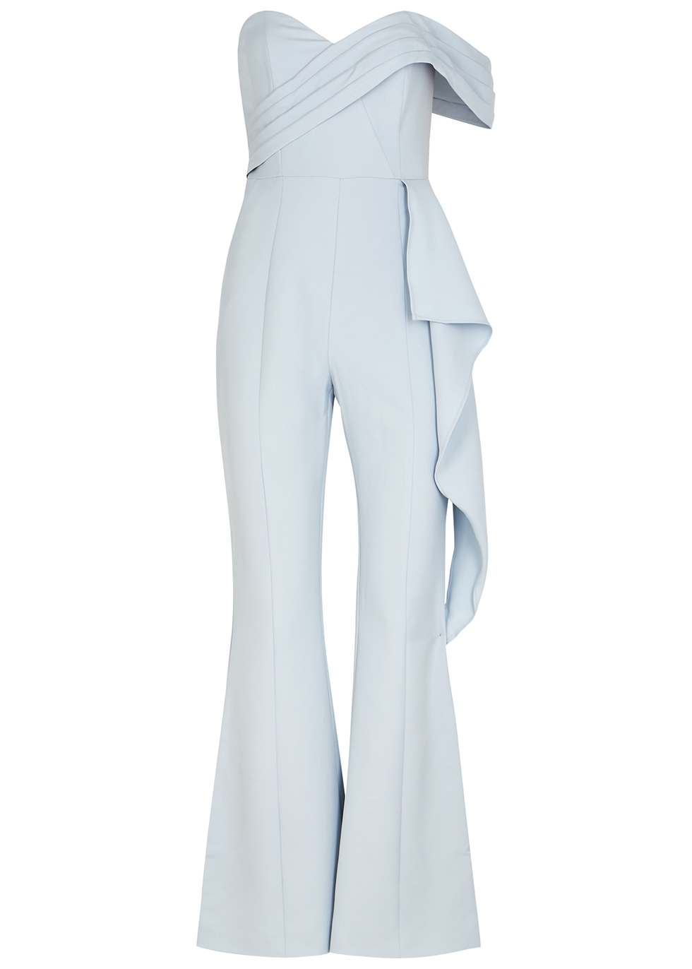 Lavish Alice Light blue strapless flared-leg jumpsuit - Harvey Nichols