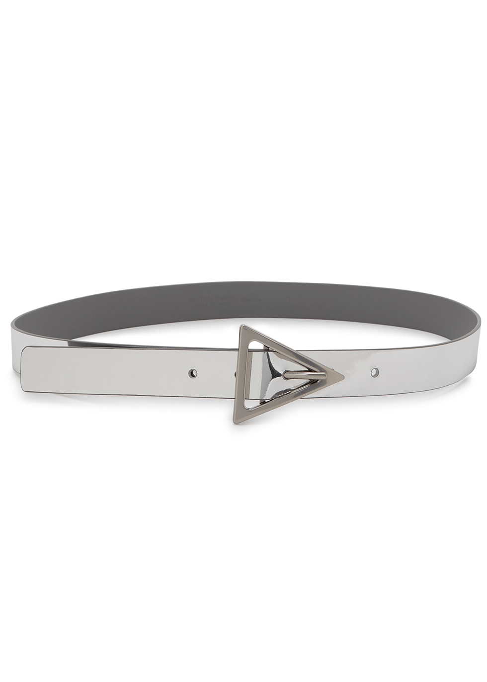 Triangle silver leather belt