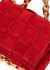 The Chain Cassette red suede cross-body bag - Bottega Veneta