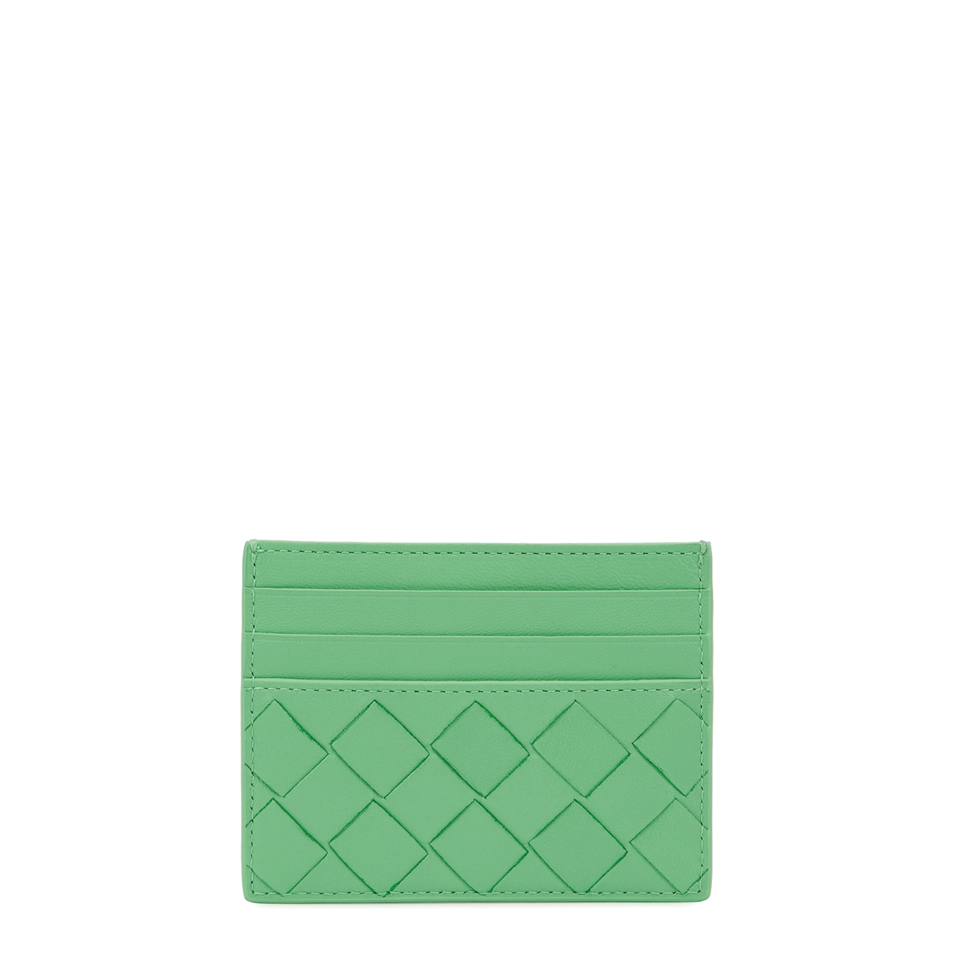 Bottega Veneta Intrecciato Mint Leather Card Holder