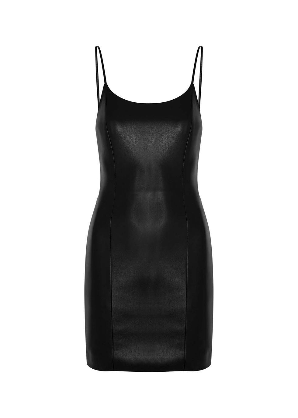 Alice + Olivia Nelle black faux leather mini dress - Harvey Nichols