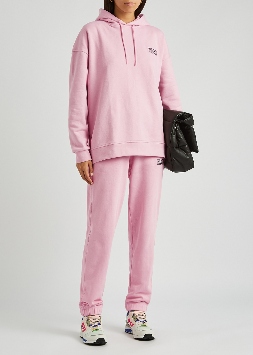 Ganni Software Isoli pink jersey sweatpants - Harvey Nichols