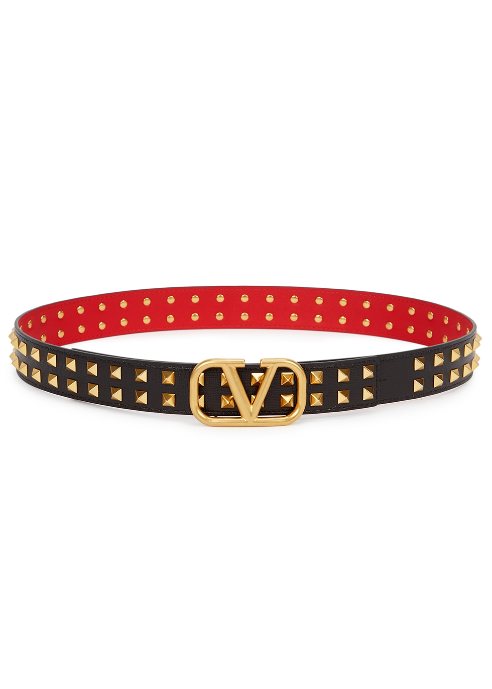 Valentino Garavani VLogo stud-embellished leather belt