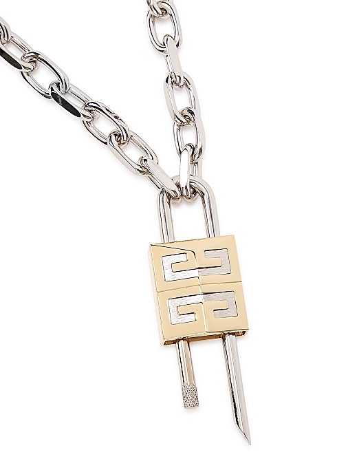 Givenchy Lock silver-tone chain necklace - Harvey Nichols