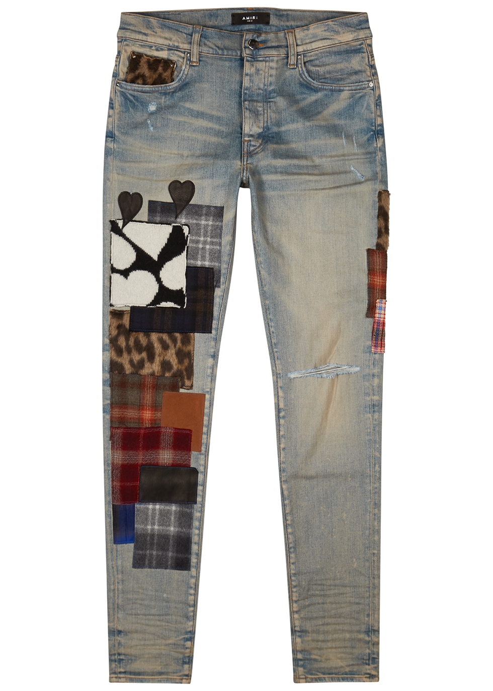 Artpatch blue patchwork skinny jeans