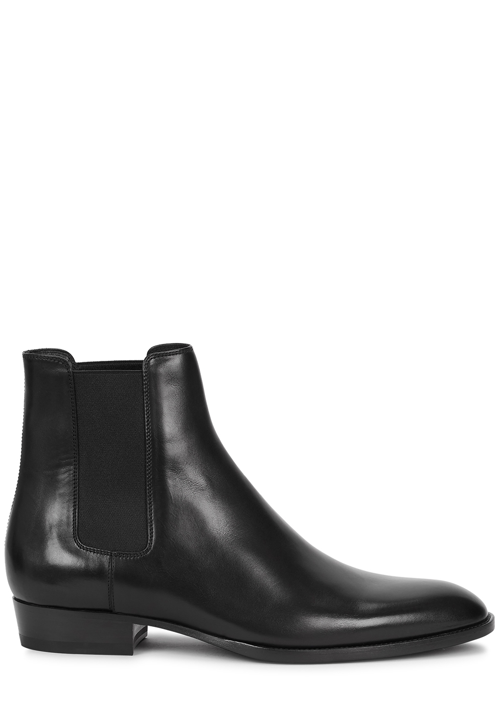 Saint Laurent Wyatt 30 black leather Chelsea boots - Harvey Nichols