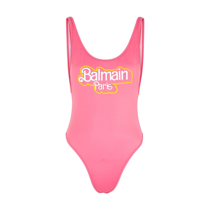 Balmain X Barbie Pink Logo Swimsuit