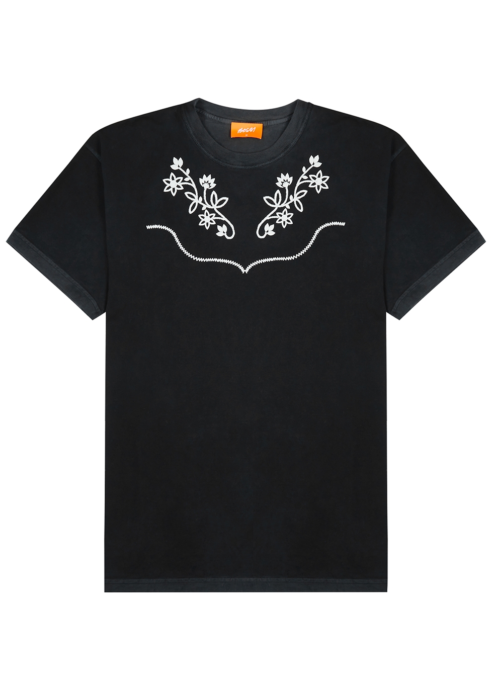 Western black cotton T-shirt
