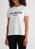 White logo-flocked cotton T-shirt - Balmain