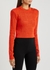 Orange monogram-intarsia stretch-knit jumper - Balmain
