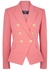 Pink double-breasted wool blazer - Balmain