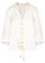 Postcard white shell-embellished ramie blouse - Zimmermann