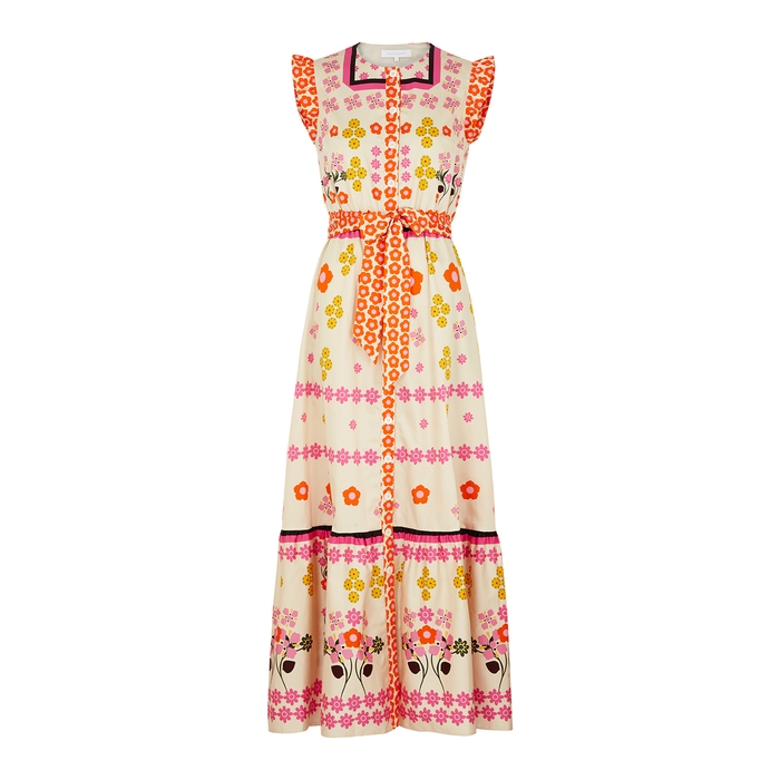 Borgo De Nor Gabrielle Floral-print Cotton Maxi Dress