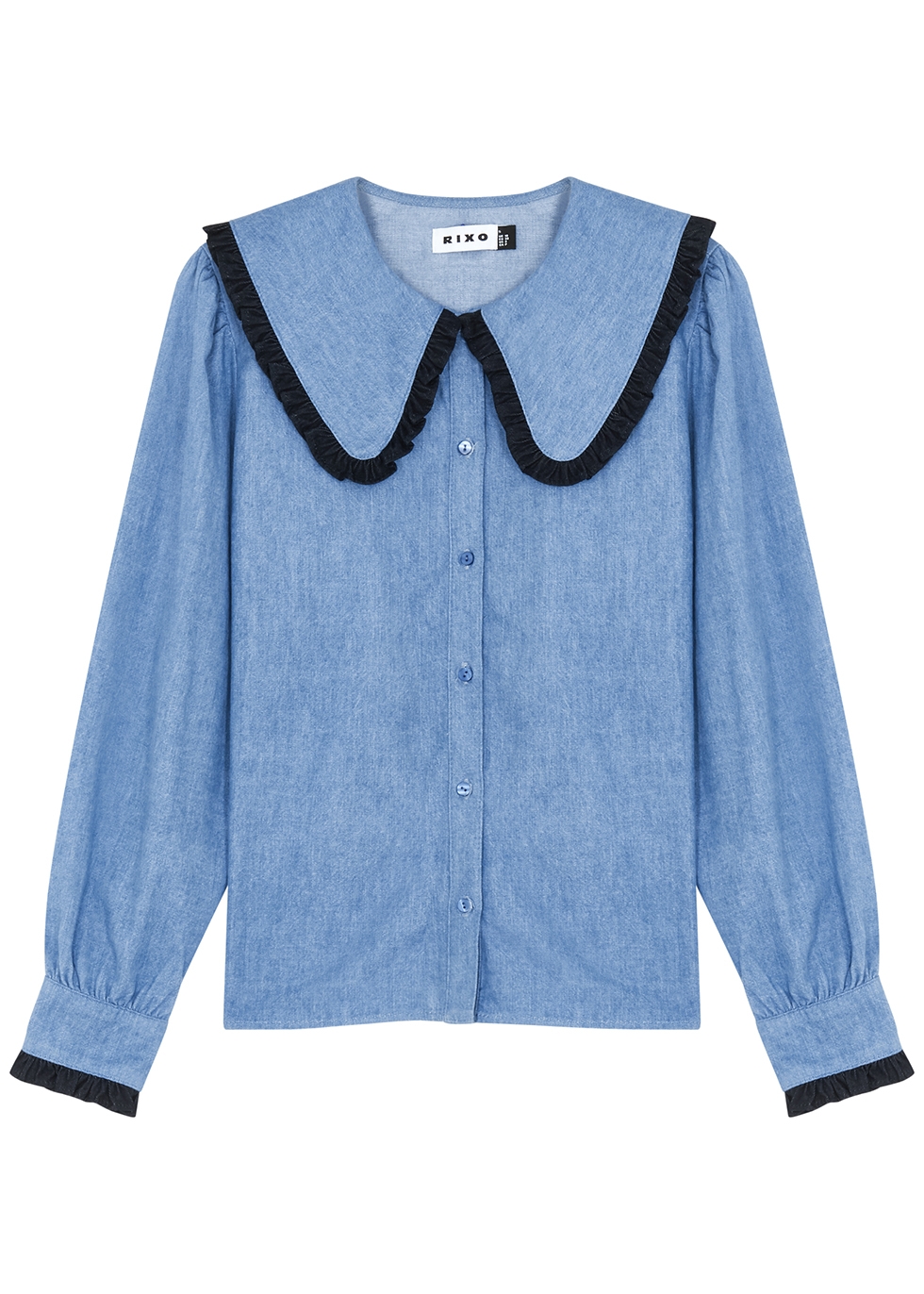 Misha blue chambray blouse