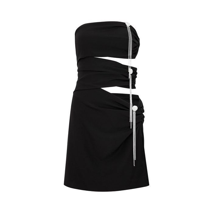 Magda Butrym Black Cut-out Stretch-silk Mini Dress