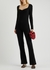 Black flared stretch-cashmere jumpsuit - Magda Butrym