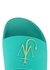Turquoise logo rubber sliders - JW Anderson