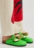 Bright green chain-embellished leather mules - JW Anderson