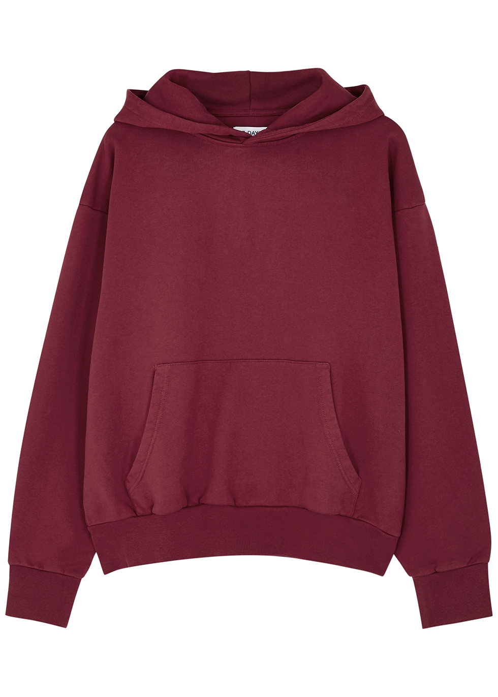 Burgundy hooded logo cotton sweatshirt