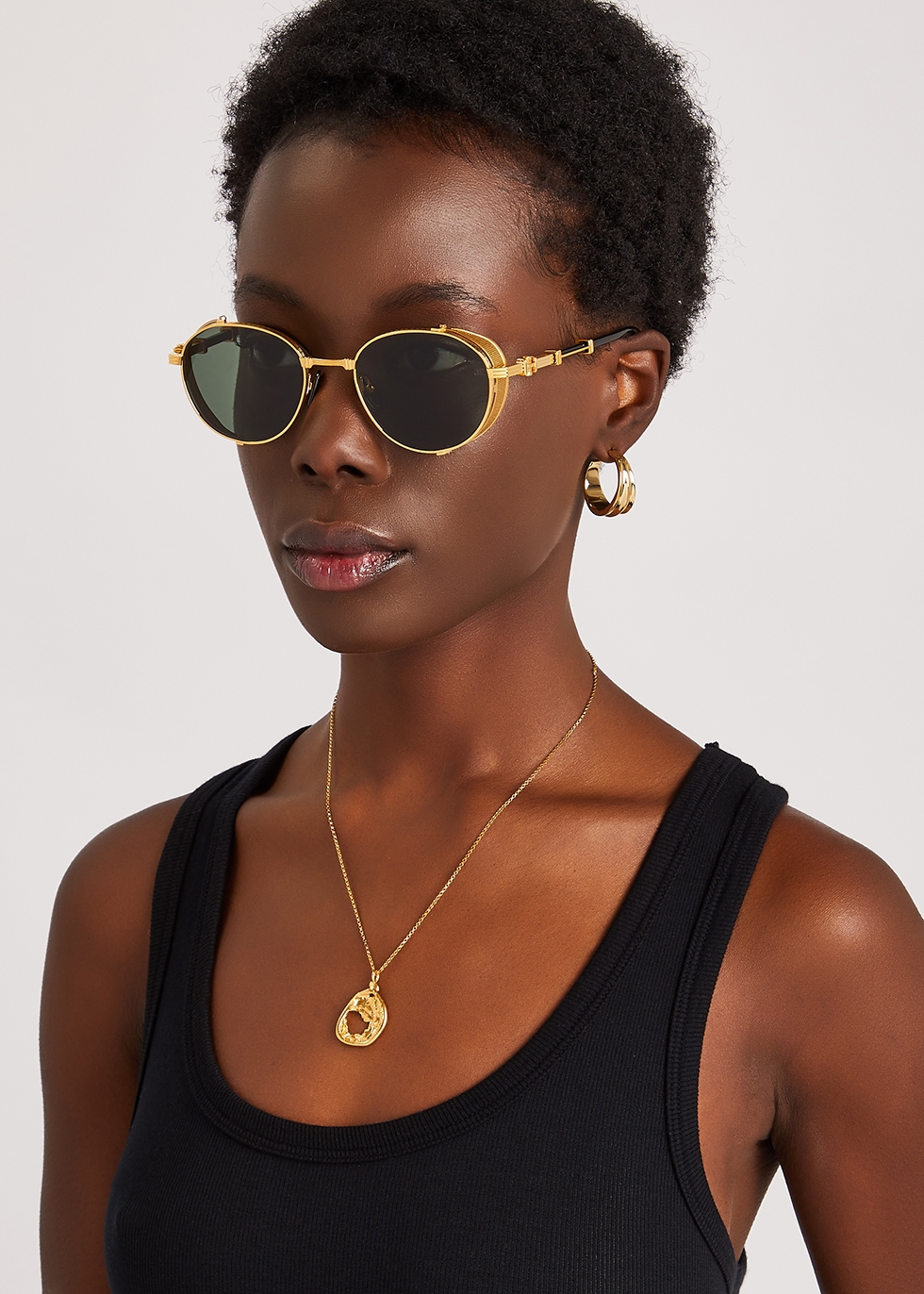 Balmain Brigade gold-tone round-frame sunglasses - Harvey Nichols