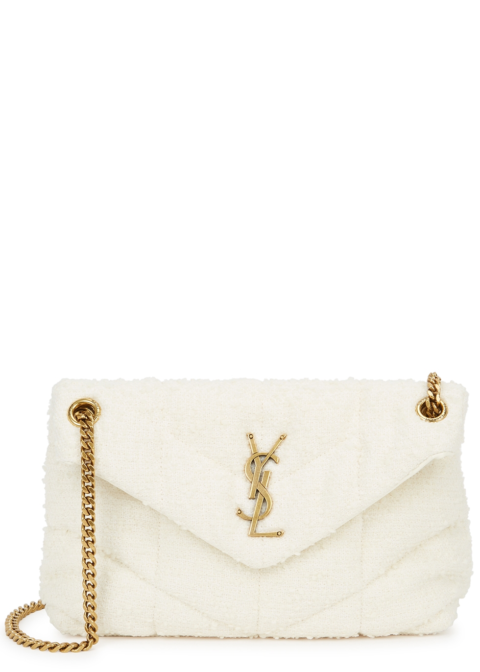 Loulou Puffer small off-white tweed shoulder bag