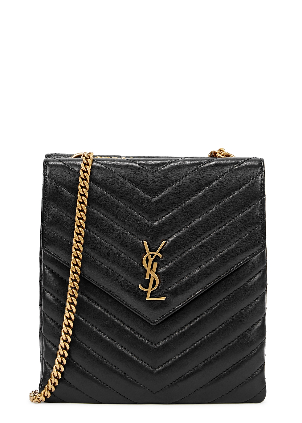 Double Flap black quilted leather cross-body bag