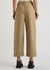 Brown cropped cotton-blend trousers - Ganni
