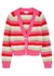 Striped embellished wool-blend cardigan - Ganni