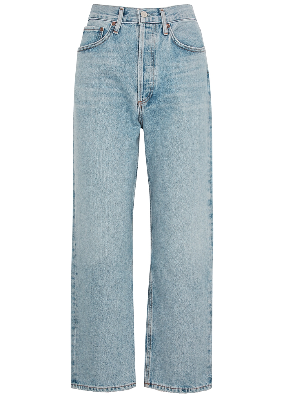 AGOLDE 90's light blue cropped wide-leg jeans