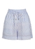 Blue and white printed linen shorts - Ephemera
