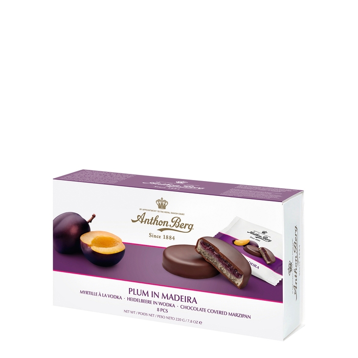 ANTHON BERG Plum In Madeira Chocolate Covered Marzipan 220g