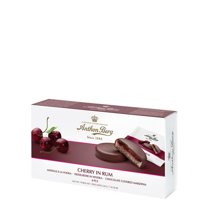 ANTHON BERG Cherry In Rum Chocolate Covered Marzipan 220g