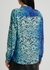 Tonal blue printed silk crepe de chine blouse - Stella McCartney