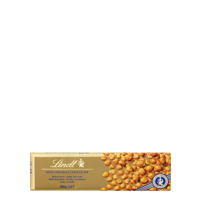 LINDT Gold Swiss Premium Hazelnut Milk Chocolate Bar 300g