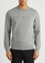 Grey logo cotton-blend jumper - BOSS