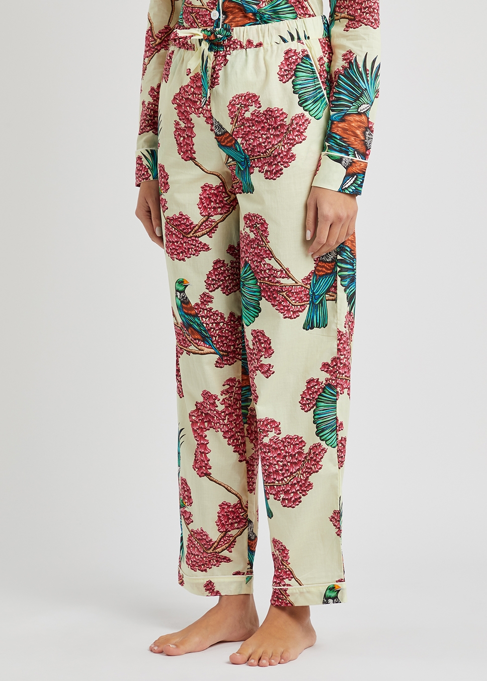 Desmond & Dempsey Passerine printed cotton pyjama set - Harvey Nichols