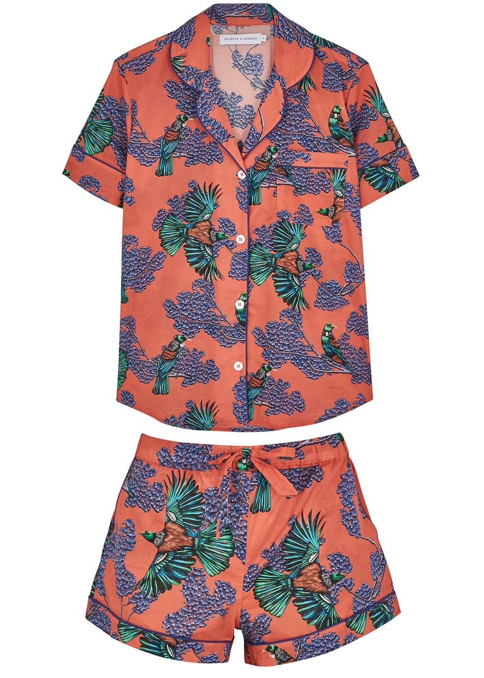 Passerine printed cotton pyjama set