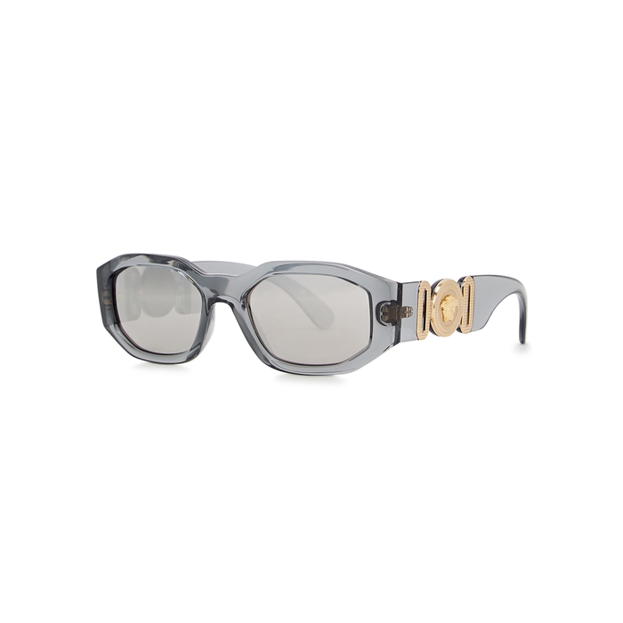 Versace Medusa Biggie Grey Rectangle-frame Sunglasses