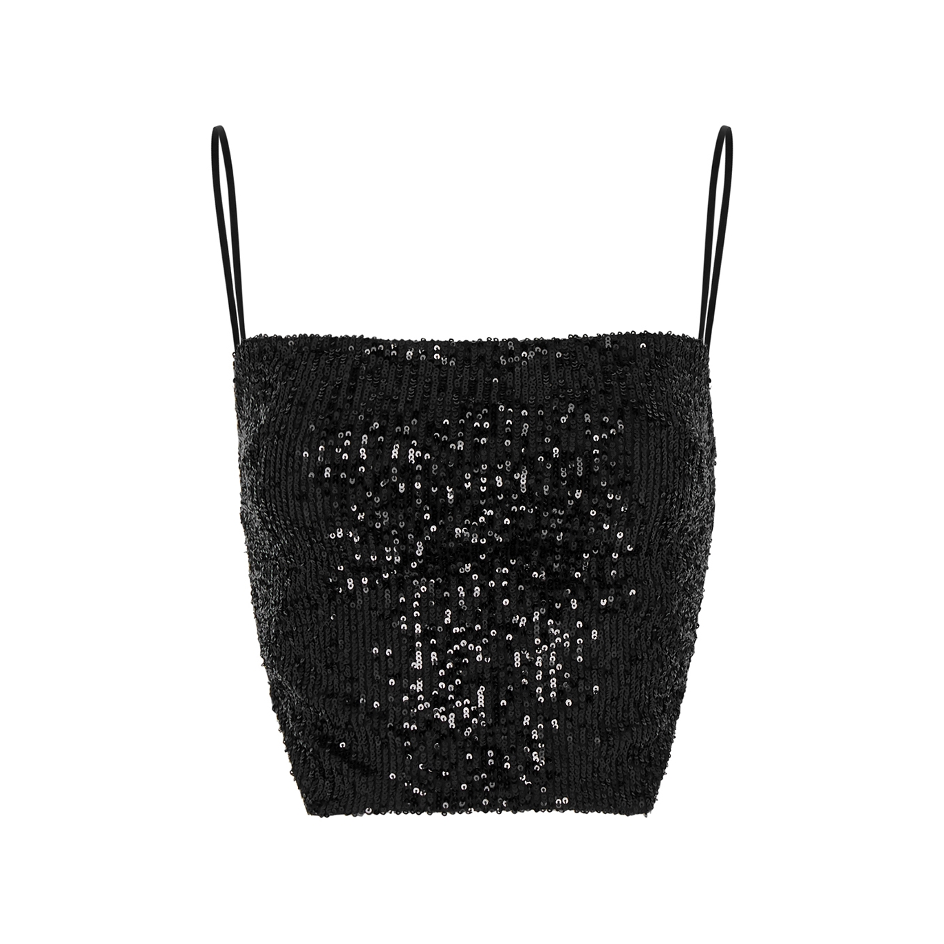 IN The Mood For Love Sense Black Sequin Cropped Top - M