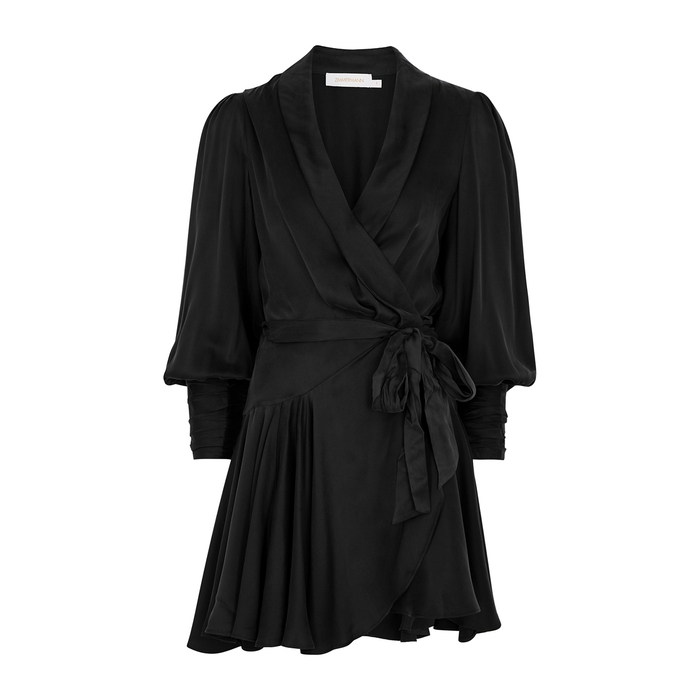 Zimmermann Black Silk Wrap Dress