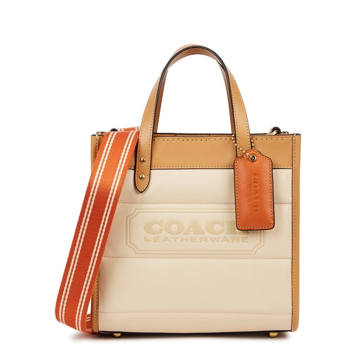 Coach Field 22 Cream Quilted Leather Top Handle Bag
