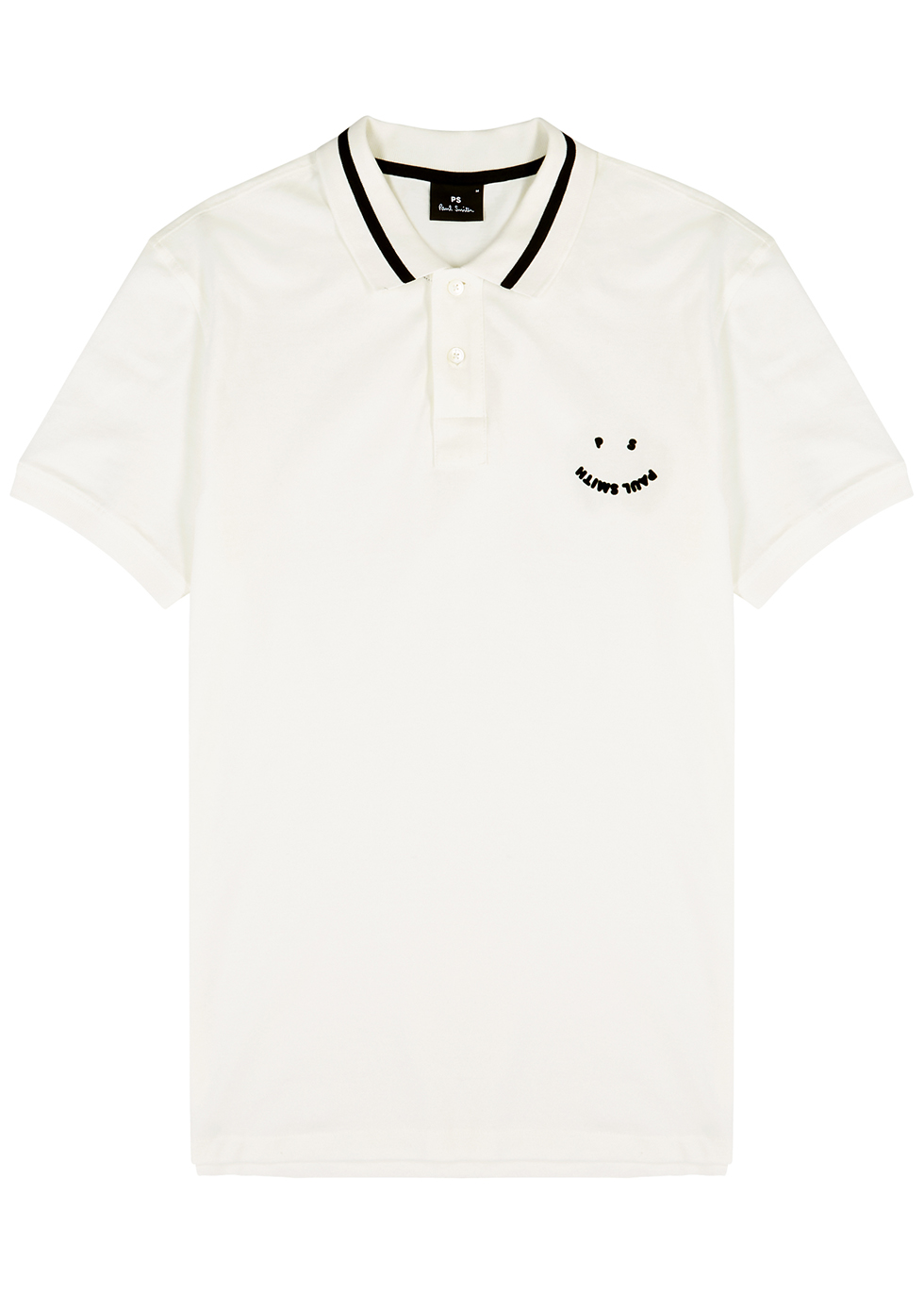 PS Paul Smith Happy white piqué cotton polo shirt