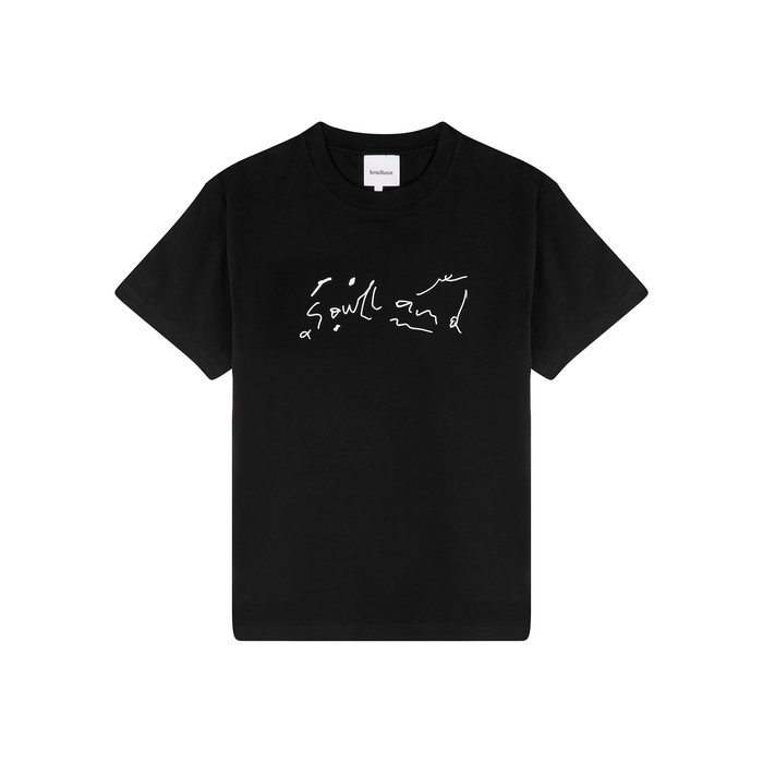 Soulland Scribble Black Logo-print Cotton T-shirt