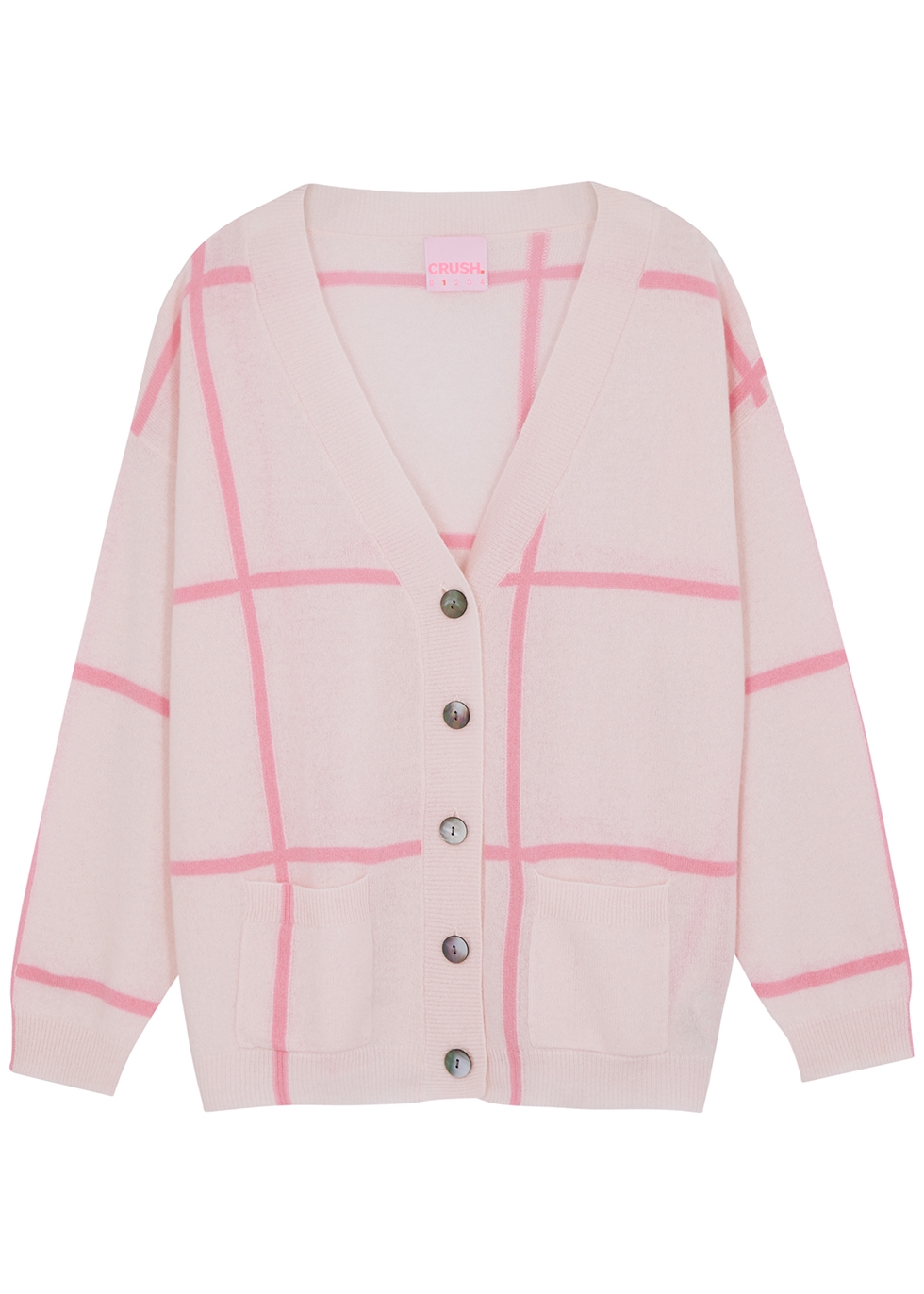 CRUSH CASHMERE Canggu pink checked cashmere cardigan - Harvey Nichols