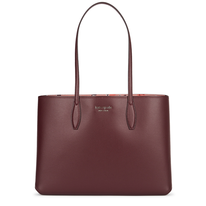 Kate Spade New York All Day Bordeaux Grained Leather Tote
