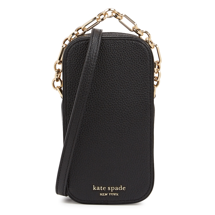 Kate Spade New York carlyle black leather cross-body phone case