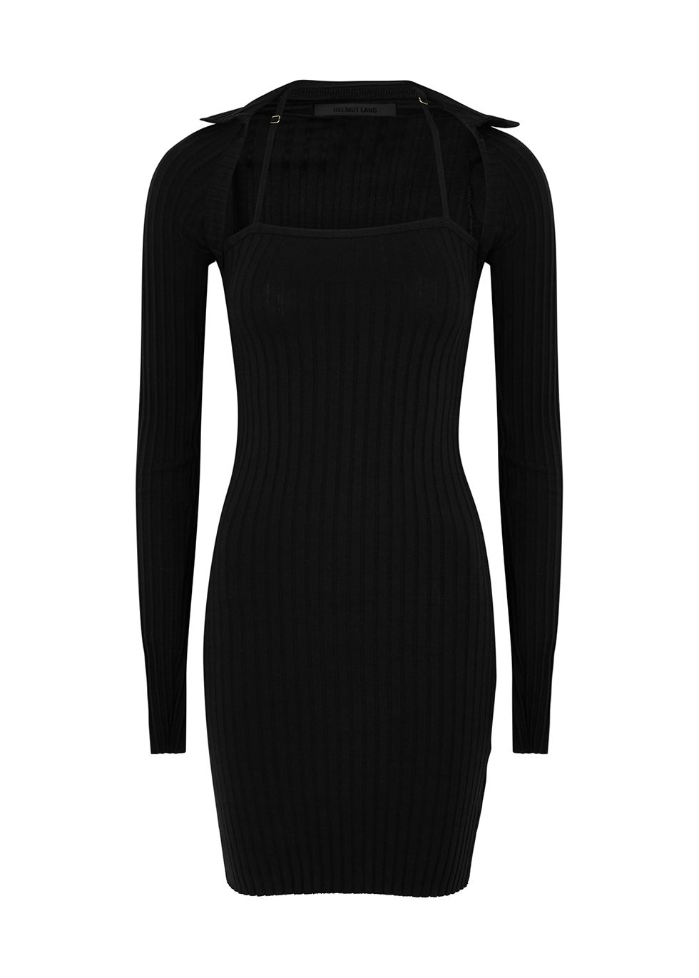 Harvey Nichols US for Black ribbed stretch-cotton mini dress ...