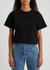 Black logo cropped cotton T-shirt - Helmut Lang